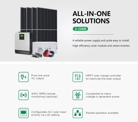 CHINA 10KW-Solarenergiesystem für das Heim ohne Netz mit 20 Teilen 550W-Solarpanel fournisseur